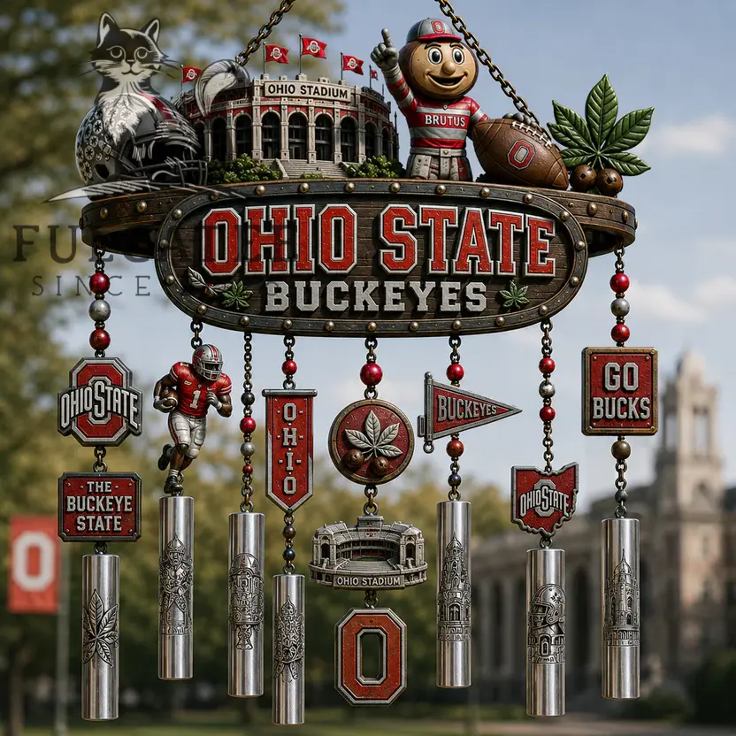 Ohio State Buckeyes Iconography Wind Chime