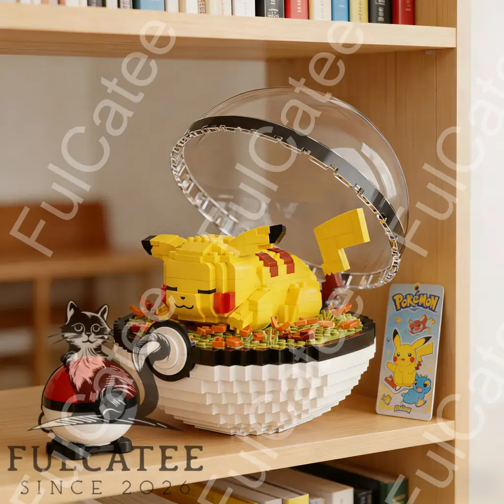 Pokemon Sleeping Pikachu Poké Ball Building Blocks