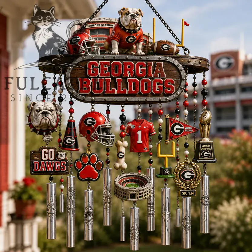 Georgia Bulldogs National Champions Memorabilia Wind Chime